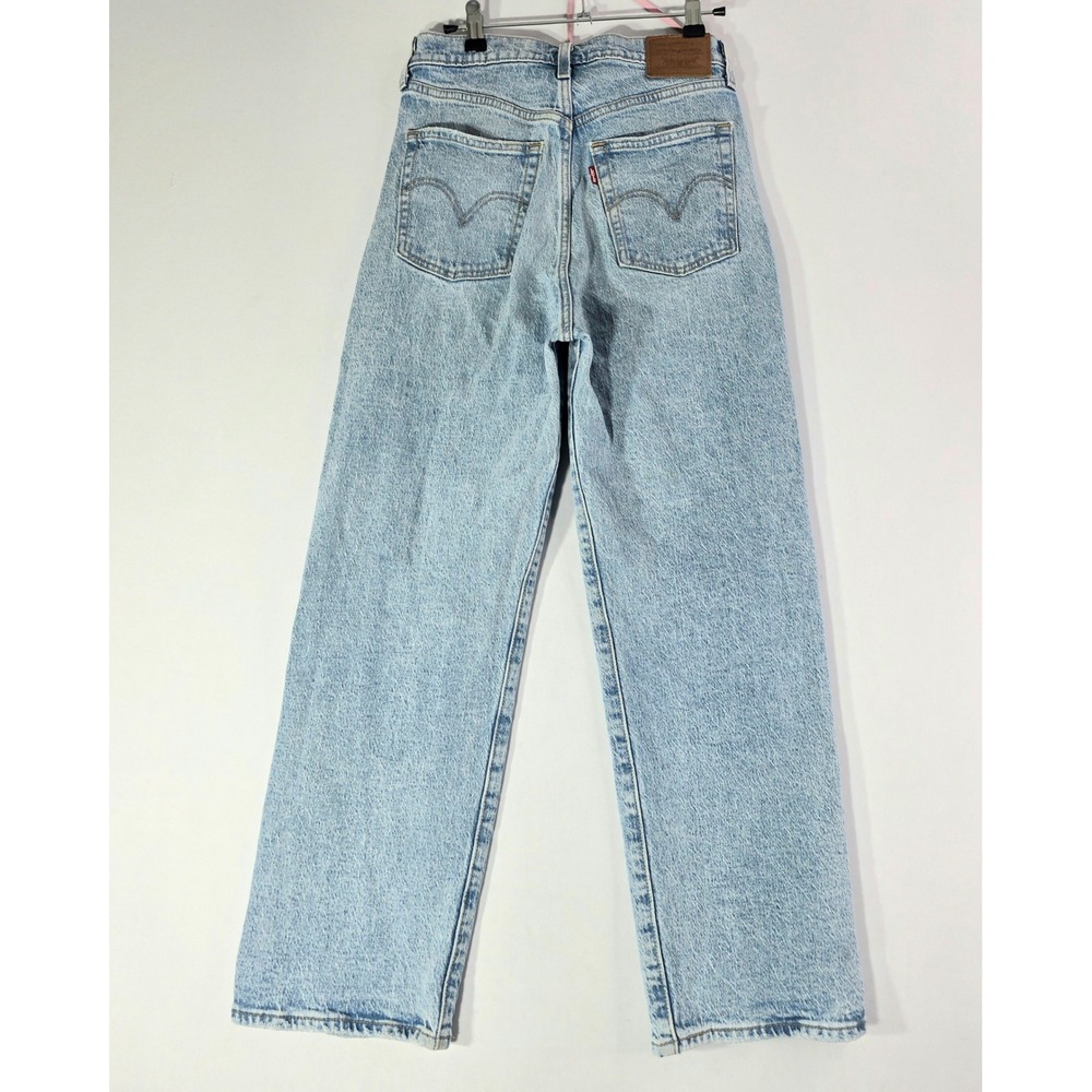 Levis Ribcage BIG E Straight Ankle Jeans Light Wash Distressed High Rise 27x26 - Picture 2 of 14